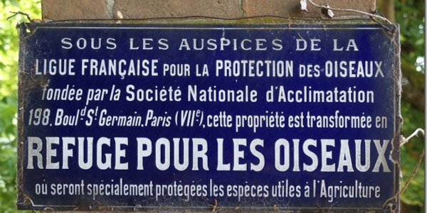 Panneau Refuge LPO en 1922 © J. Henon